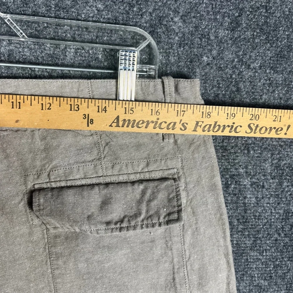 Banana Republic Straight Fit Pants Mens 35/32 Tan Linen Blend Drawstring Casual